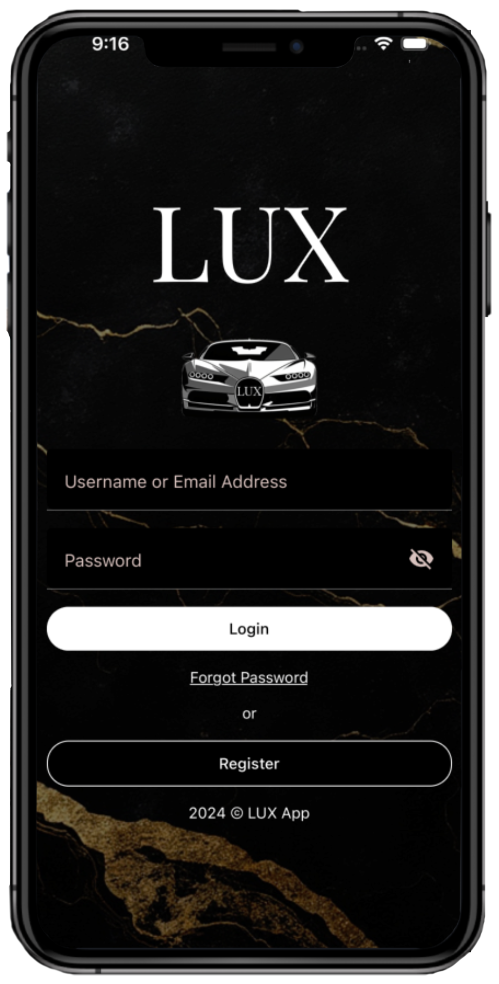 LUX iOS app screen